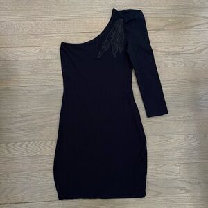 Colcci Women's Black One Shoulder Beaded Cocktail Dress Size Small